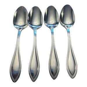 Towle Silver TUSCAN BEAD (4) Teaspoons Stainless Flatware 6 3/8" China Glossy